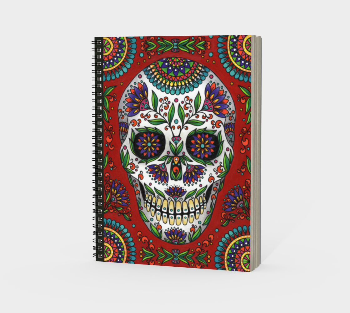 Spiral Notebook (portrait) Red Skull