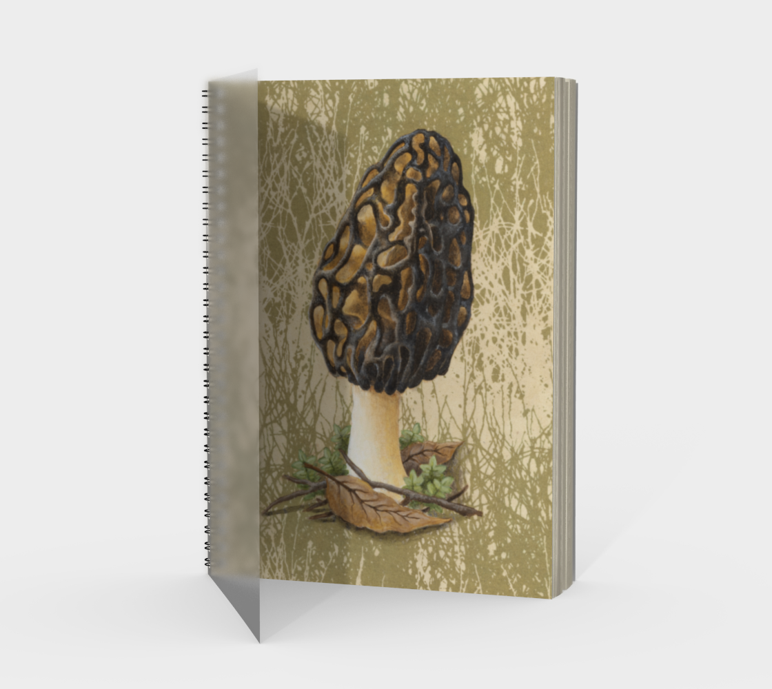 Spiral Notebook (portrait) Morel Mushroom