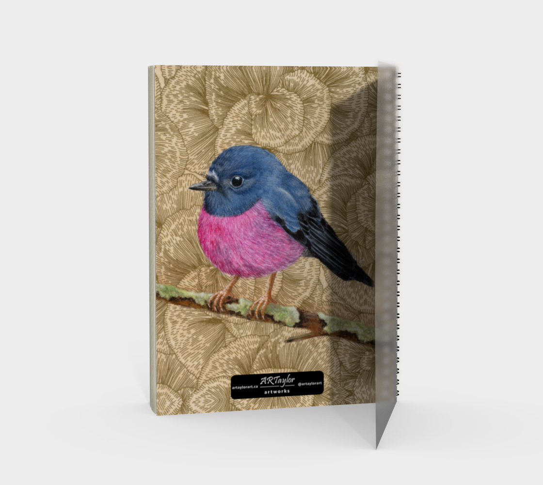 Spiral Notebook (portrait) Pink Robin