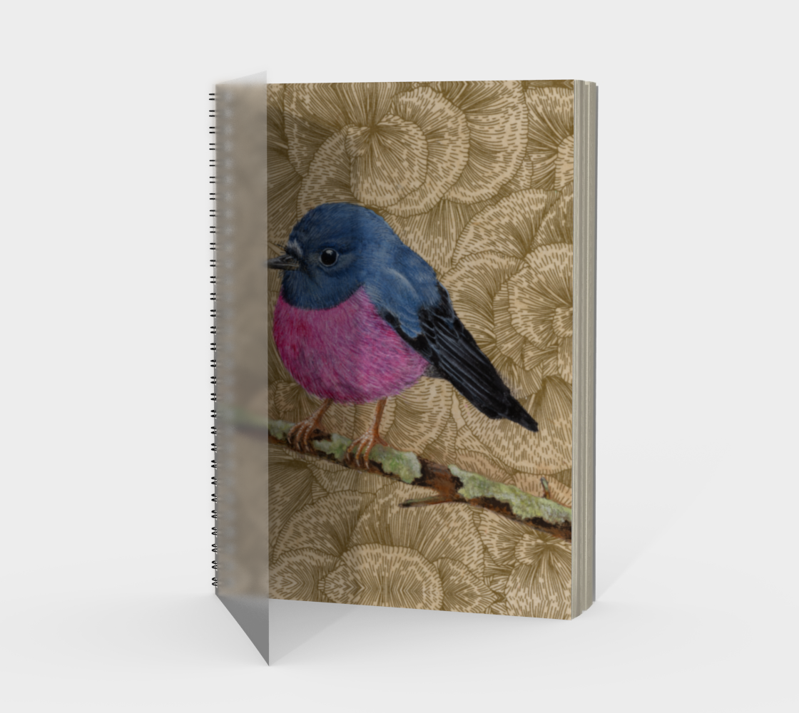 Spiral Notebook (portrait) Pink Robin