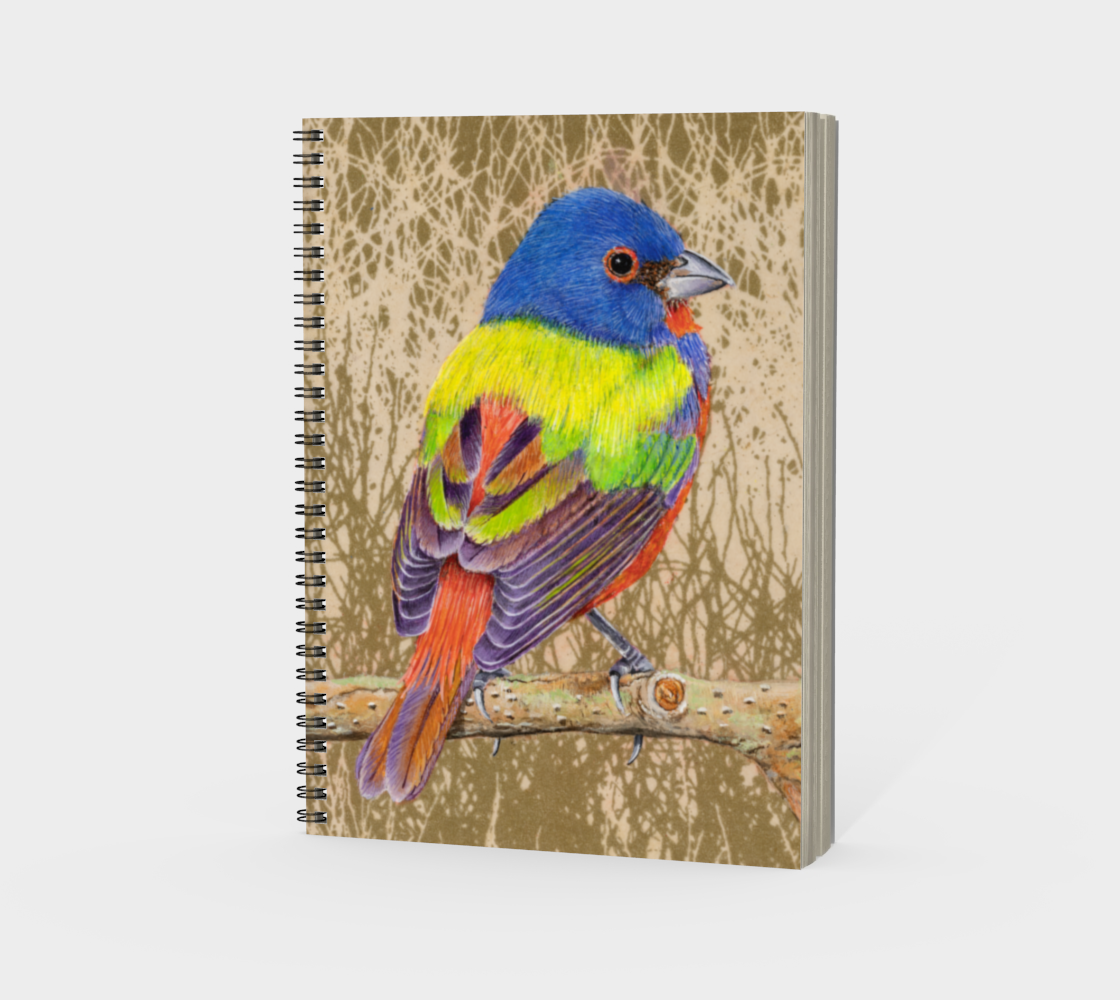 Spiral Notebook (portrait) Painted Bunting