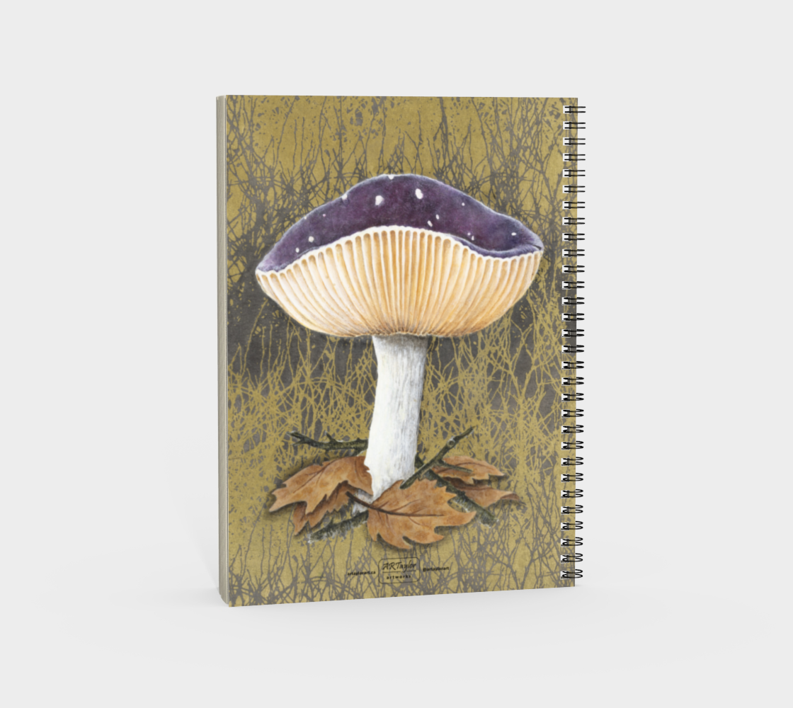 Spiral Notebook (portrait) Purple Mushroom