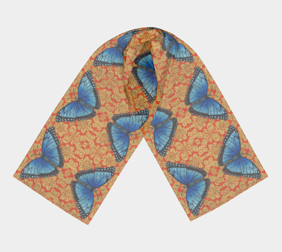 Scarf (two sizes) Blue Morpho Butterfly Double Row