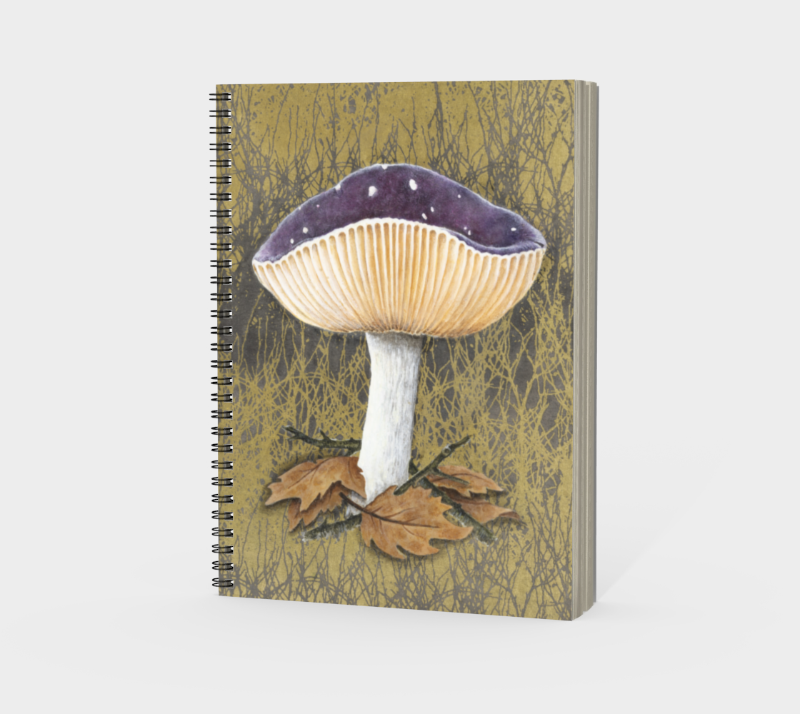 Spiral Notebook (portrait) Purple Mushroom