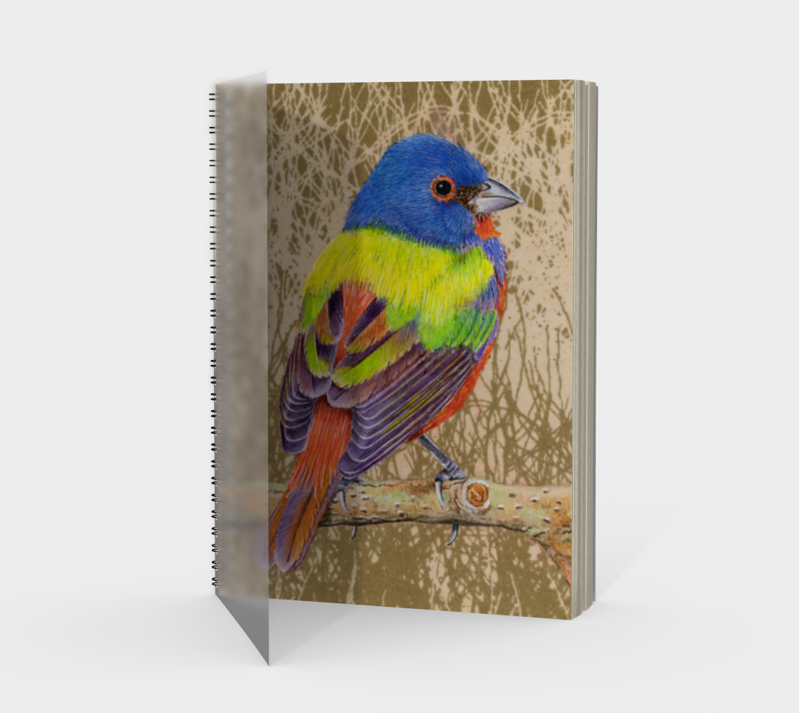 Spiral Notebook (portrait) Painted Bunting